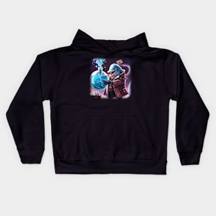 Mad dolphin scientist experimenting Kids Hoodie